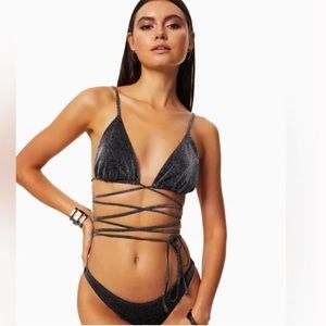 NWT Ramy Brook Bikini Hendrix Bikini Top & Lesia Knit Bikini Bottom Size Small
